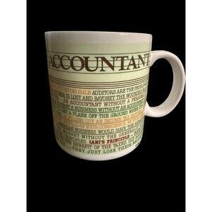 VTG Toscany Collection Accountant Mug Japan 1984 Humorous Ceramic Coffee Cup